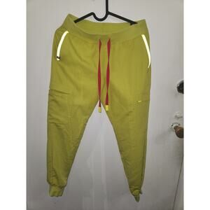 Figs women neon green lime pants XS